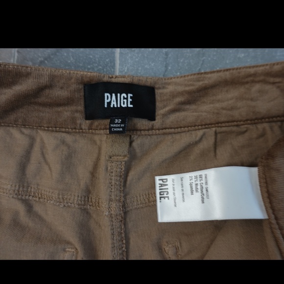 Paige Anessa Patch Pocket Wide Leg Corduroy Pants BROWN - Picture 8 of 8